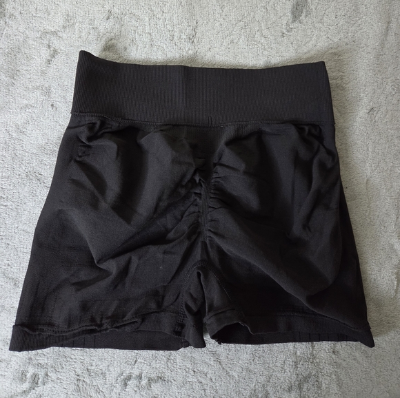 *Womens Lift Butt Seamless High Waist Yoga Workout Fitness Shorts Black Sz Large - Picture 13 of 14